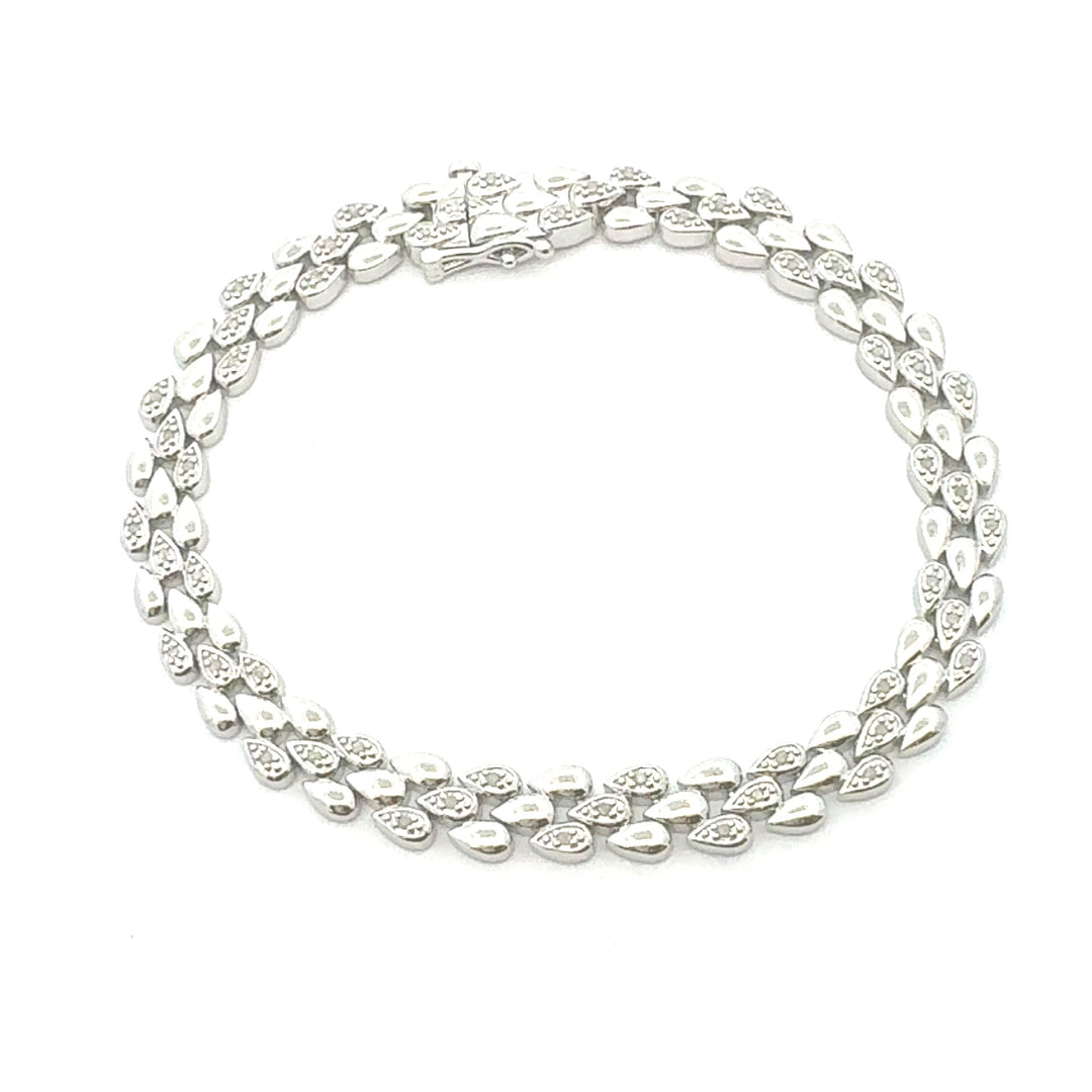 Pulsera de tenis de plata de ley con diamantes auténticos de 0,25 ct