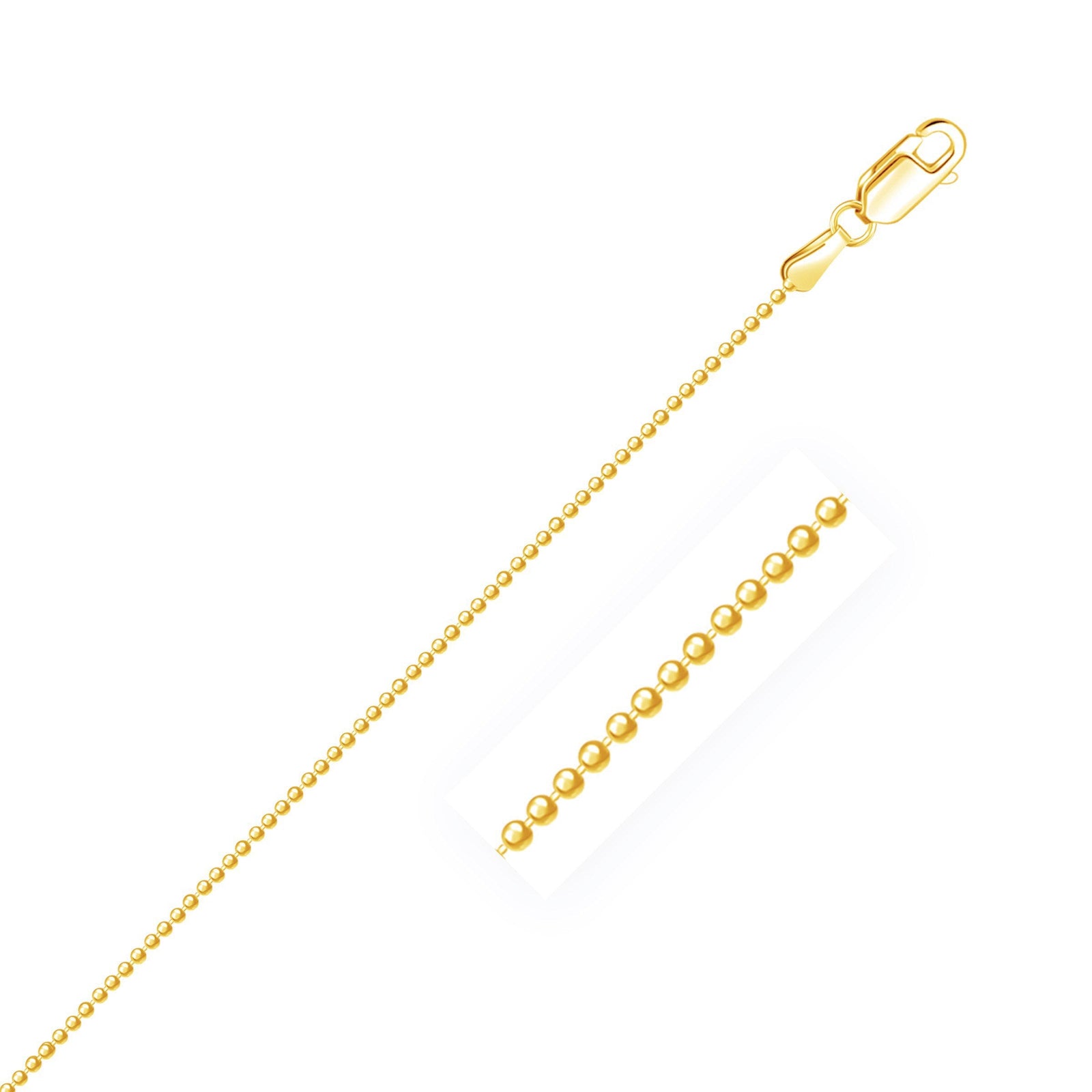 Cadena de Oro Amarillo de 14k con Cuentas Talladas de 1.2mm