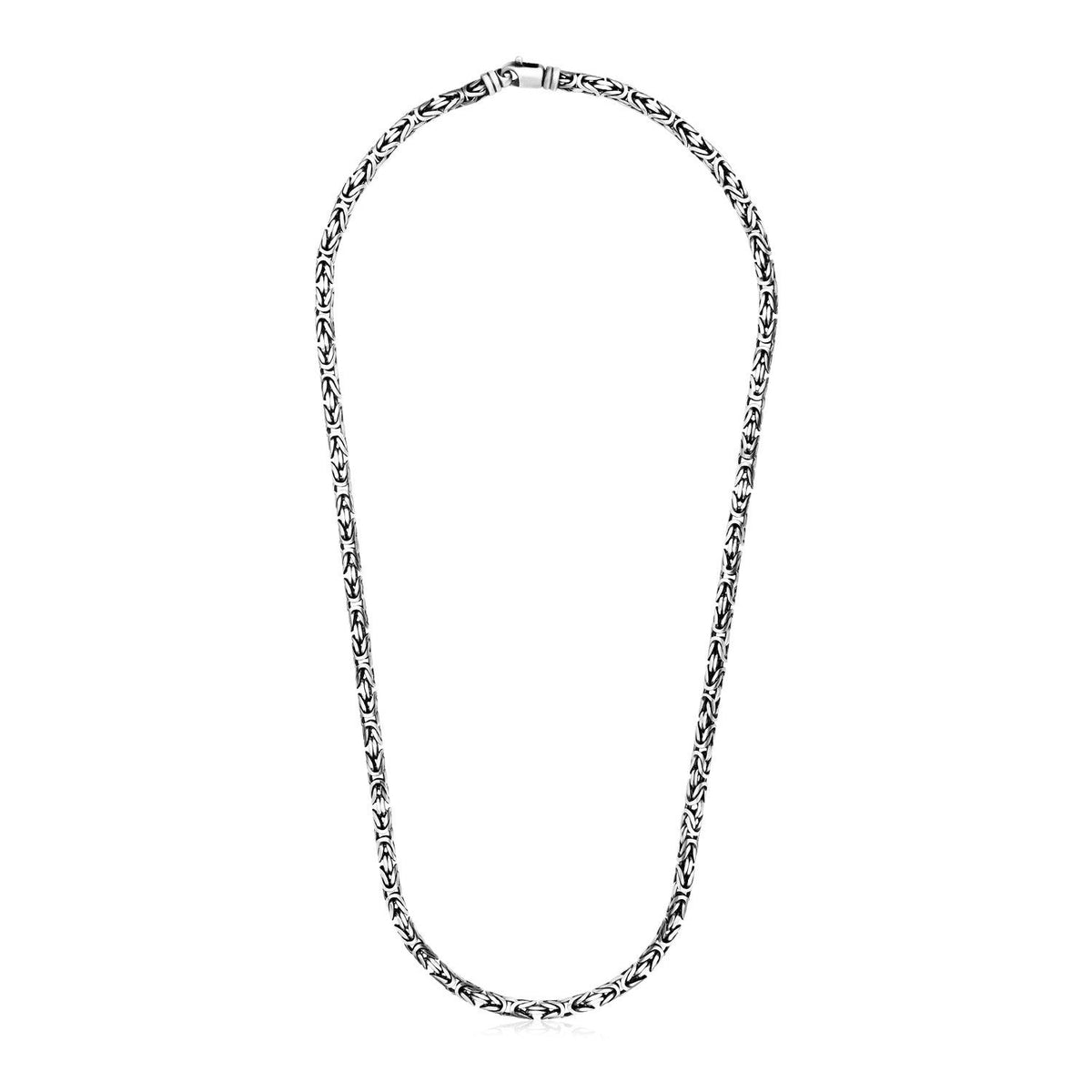 Collar de cadena bizantina de plata de ley con acabado en bronce de cañón