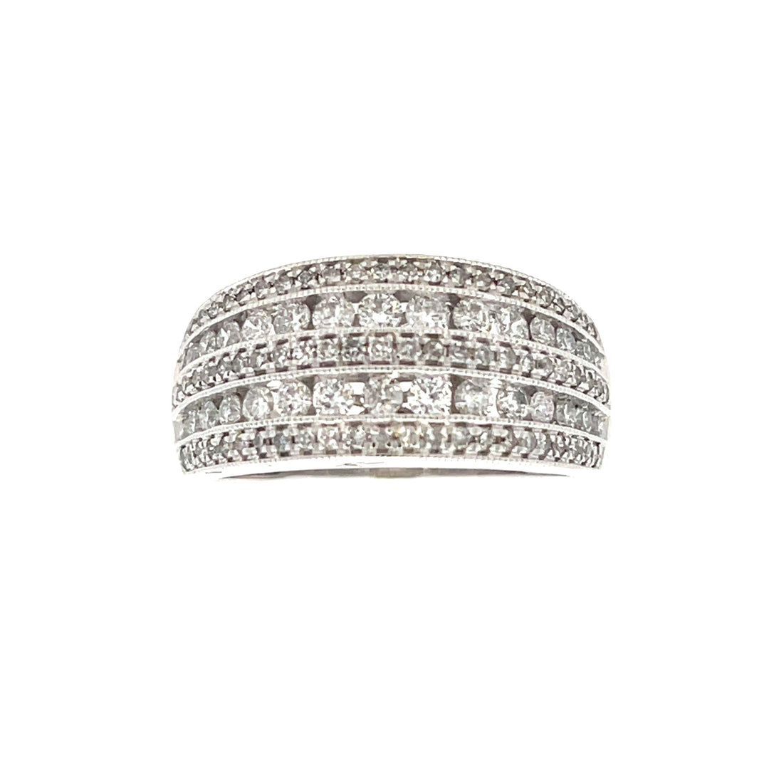 1.00ct Diamond Wedding Band Ring 10KT White Gold