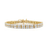 14K Yellow Gold 10.0 Cttw Diamond 2 Row Tennis Bracelet (L-M Color, I2-I3 Clarity) - Size 7.25 Inches