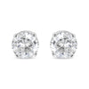 IGI Certified 1.00 Cttw Round Brilliant-Cut Diamond 14K White Gold Classic 4-Prong Solitaire Stud Earrings (H-I Color, I1-I2 Clarity)