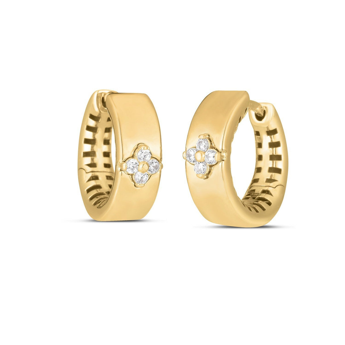 Pendientes Trébol de Diamantes Trilogy de Oro Amarillo de 14k