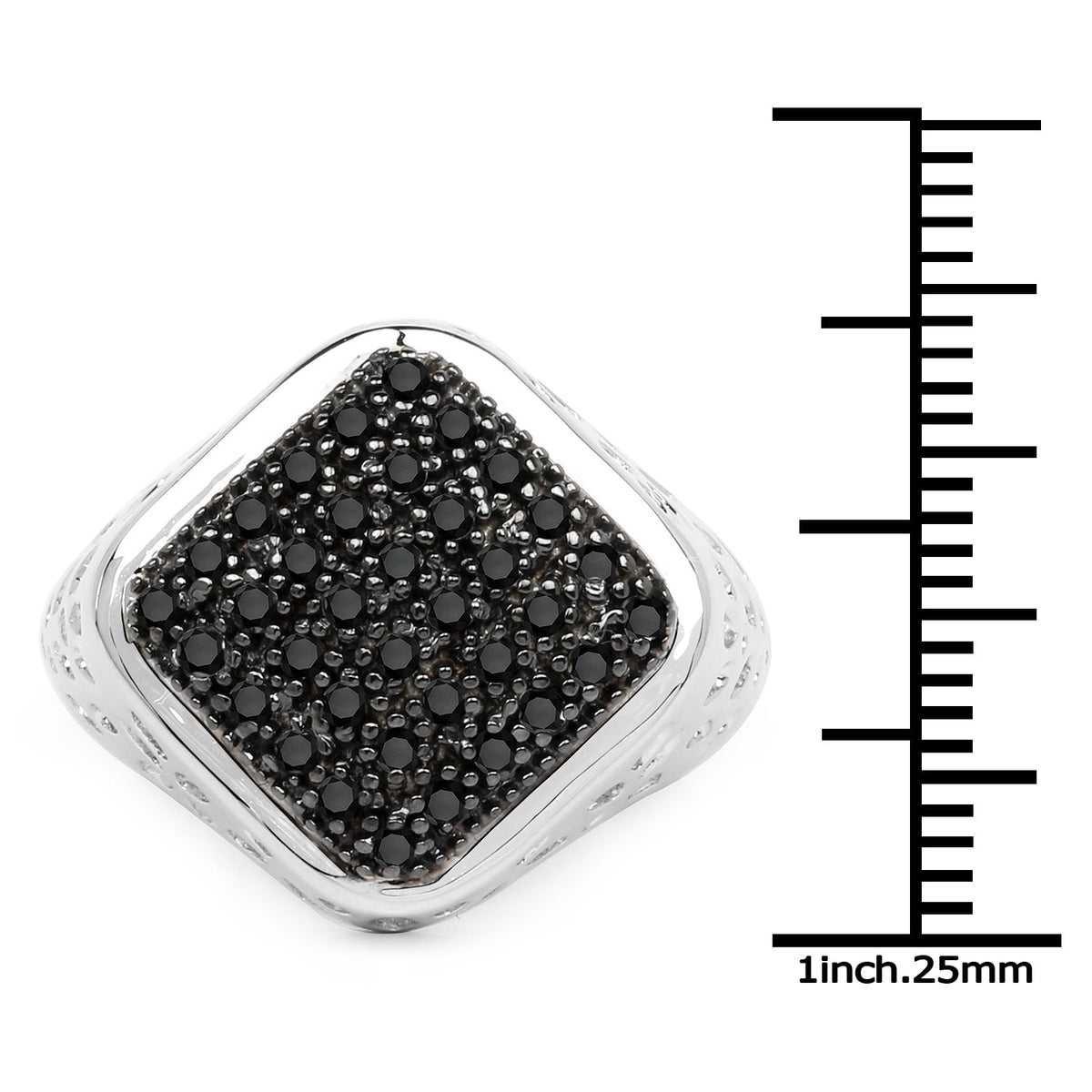 Anillo de plata de ley .925 con diamante negro auténtico de 0.54 quilates