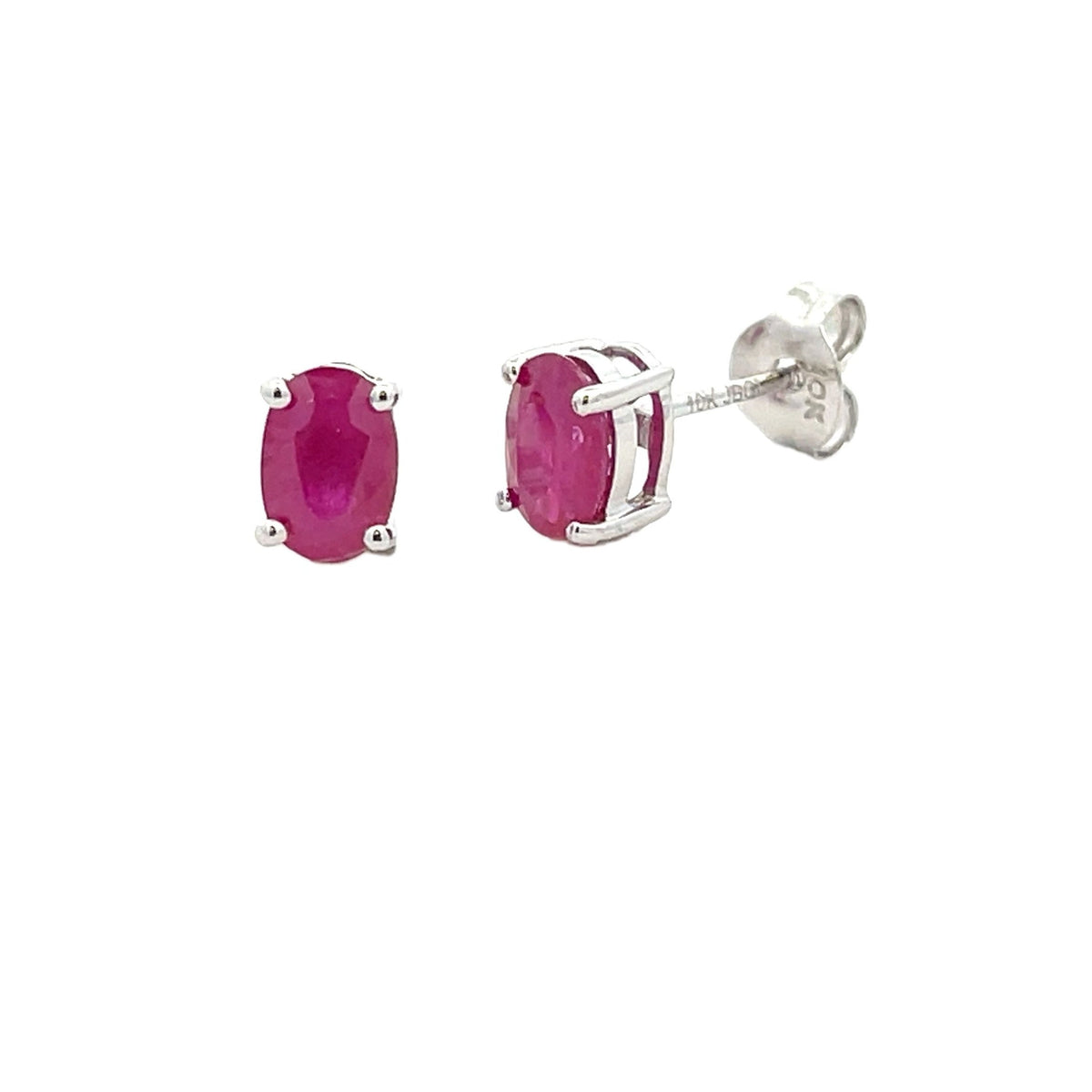 Pendientes de rubí natural de 1,14 ct, oro blanco de 10 qt
