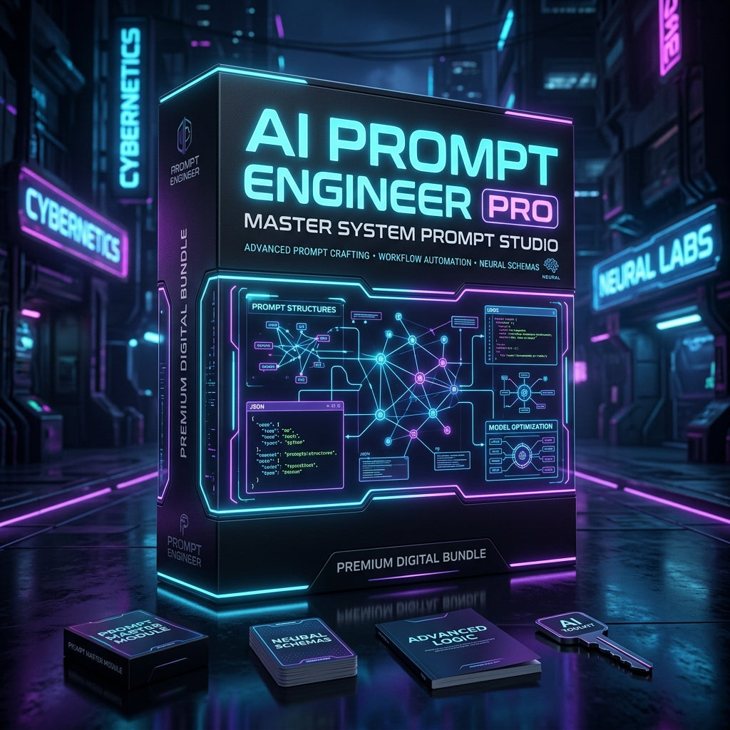 AI Prompt Engineer Pro Master Suite Product Box Mockup