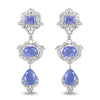 7.73 Carat Genuine Tanzanite and White Topaz .925 Sterling Silver Earrings