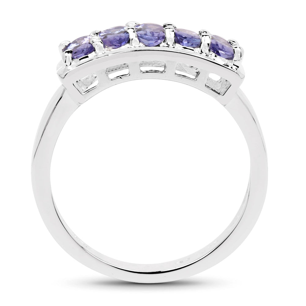 Anillo de plata de ley .925 con tanzanita genuina de 1,25 quilates