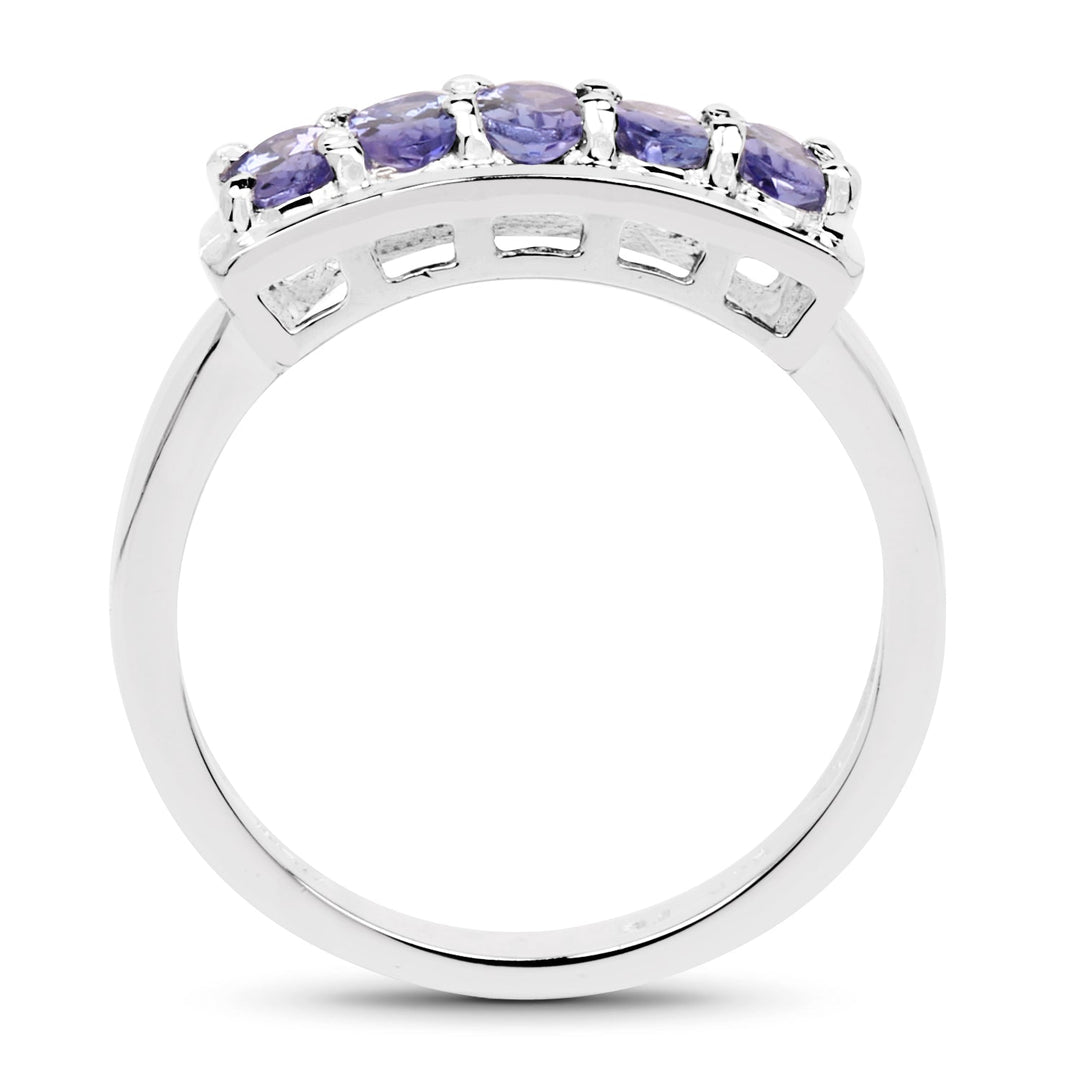 Anillo de plata de ley .925 con tanzanita genuina de 1,25 quilates