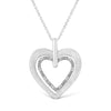 .925 Sterling Silver Prong-Set Diamond Accent Double Heart 18