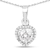 1.52 Carat Genuine White Cubic Zirconia .925 Sterling Silver Pendant