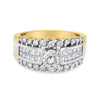 14K Yellow and White Gold 1 1/2 Cttw Round and Princess-Cut Diamond Band Ring (H-I Color, SI2-I Clarity)