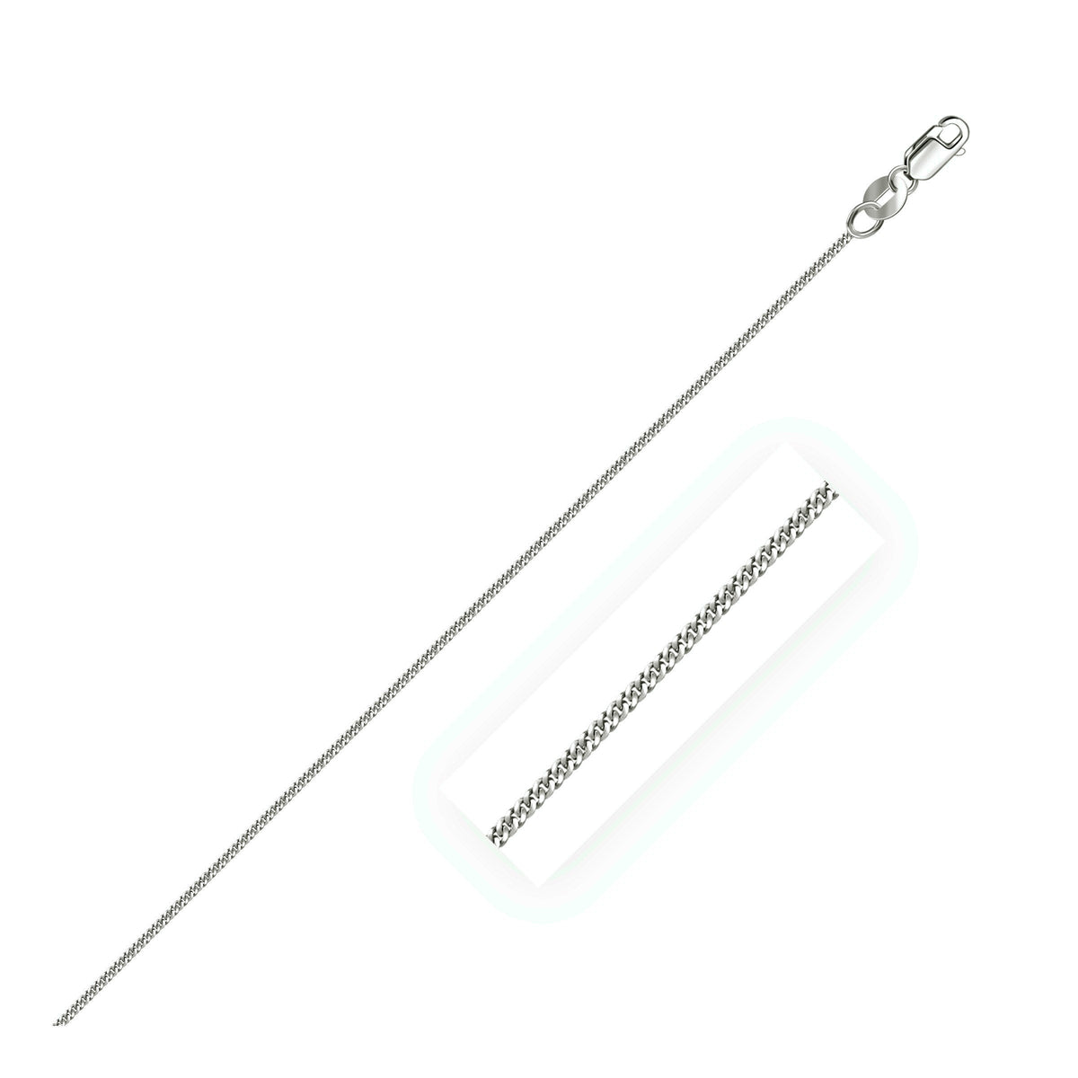 Cadena Gourmette de Oro Blanco de 14k 1.0mm