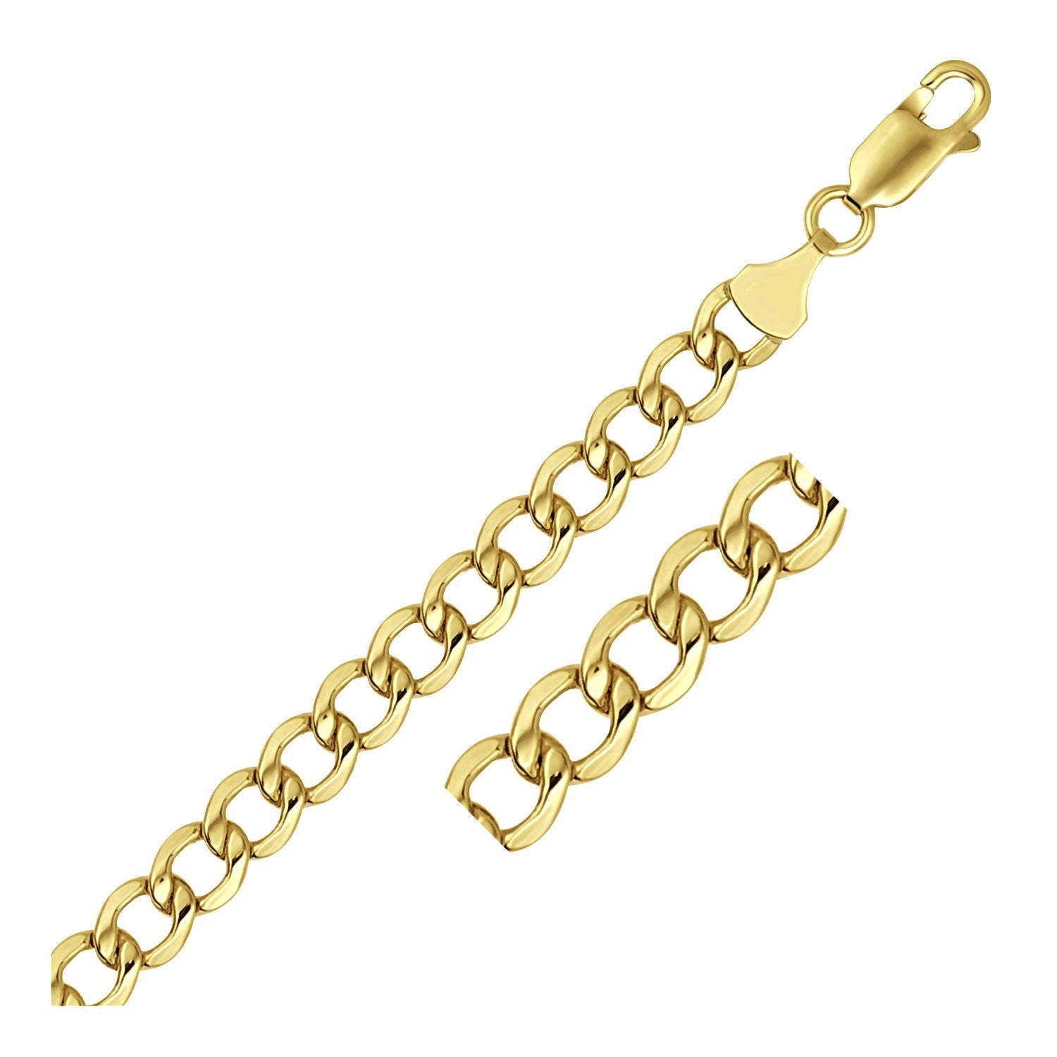 Cadena de oro amarillo de 14k con eslabones grumet de 6.2mm