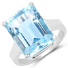 15.53 Carat Genuine Blue Topaz .925 Sterling Silver Ring