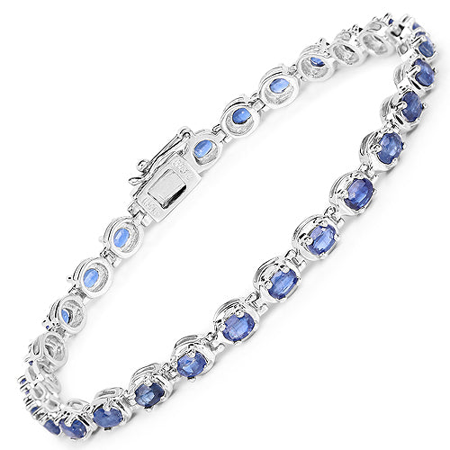 7.02 Carat Genuine Kyanite .925 Sterling Silver Bracelet - image 6 of 8