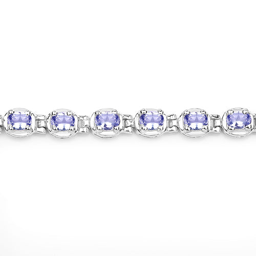 4.59 Carat Genuine Tanzanite .925 Sterling Silver Bracelet - imagen 9 de 10