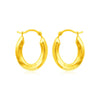 14k Yellow Gold Polished Oval Hoop Earrings