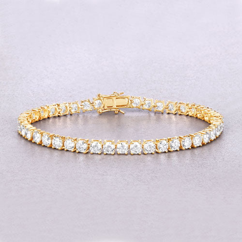 10.00 Carat Lab Grown Diamond 14K Yellow Gold Bracelet - image 3 of 7