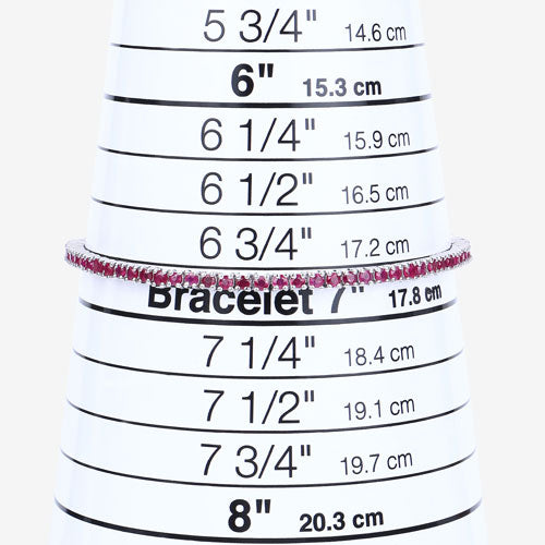 Pulsera de plata de ley .925 con rubí auténtico de 3.35 quilates