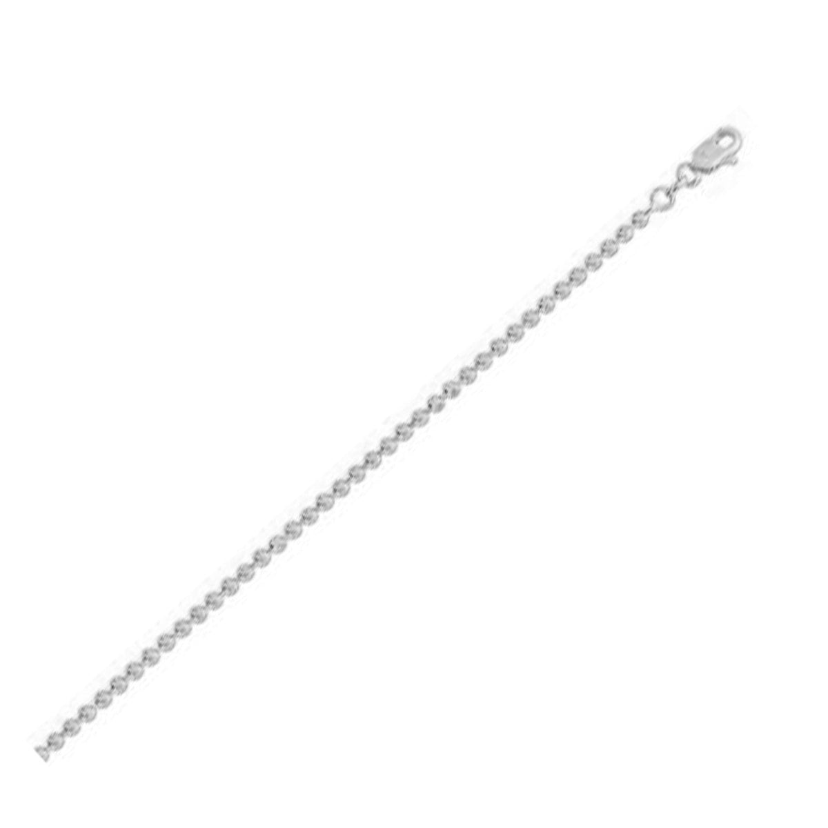 Cadena de cuentas Moon Cut de oro blanco de 14k (2.50 mm)