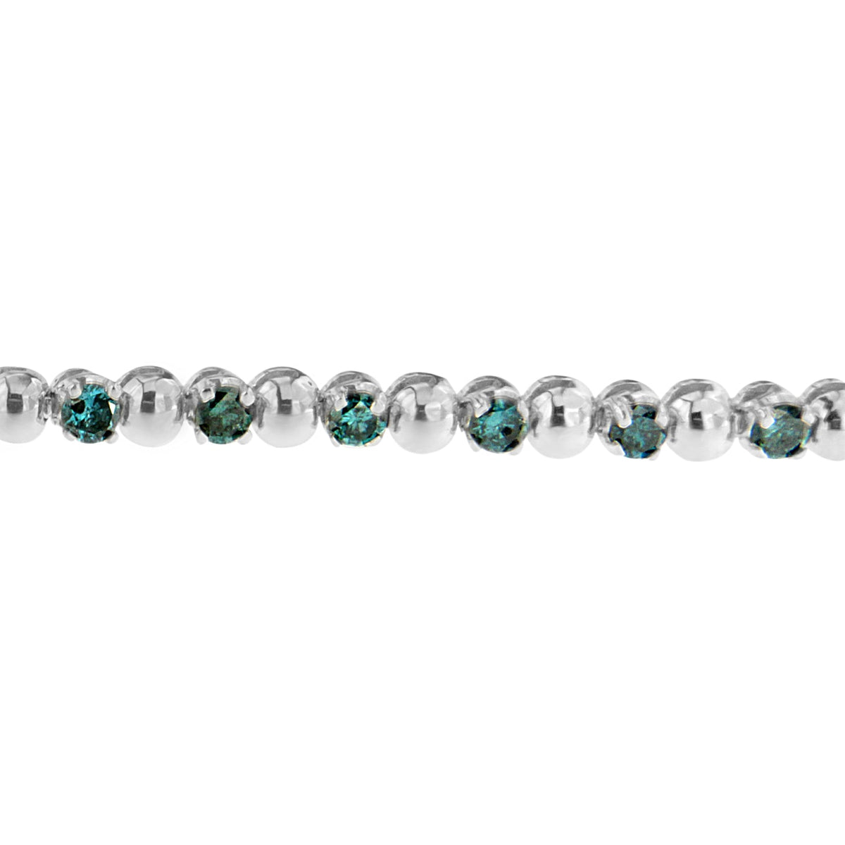 Pulsera de diamantes azules de corte redondo de oro blanco de 14 quilates (3,00 quilates en total, color azul, claridad)