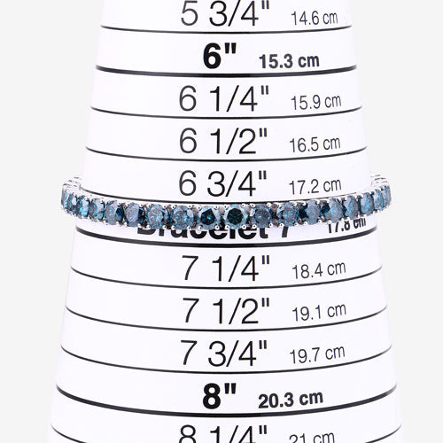 Pulsera de oro blanco de 14K con diamantes azules auténticos de 14,33 quilates