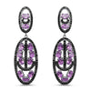 12.45 Carat Genuine Amethyst and Black Spinel .925 Sterling Silver Earrings