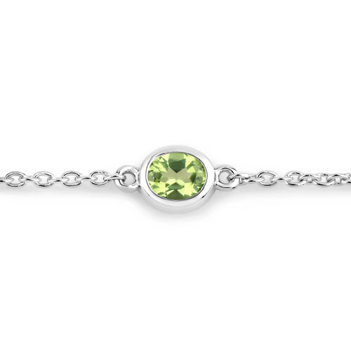 1.75 Carat Genuine Peridot .925 Sterling Silver Bracelet - image 6 of 12