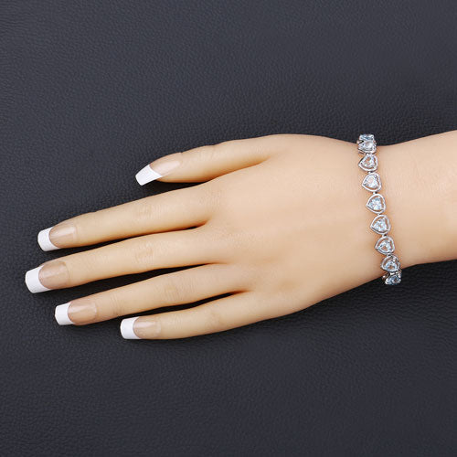 Pulsera de 10.50 quilates de topacio azul auténtico de plata de ley 925