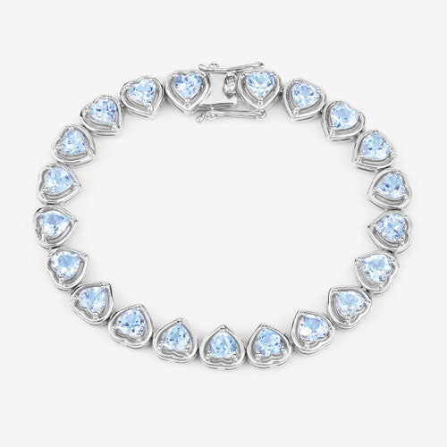 Pulsera de 10.50 quilates de topacio azul auténtico de plata de ley 925