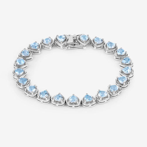 Pulsera de 10.50 quilates de topacio azul auténtico de plata de ley 925