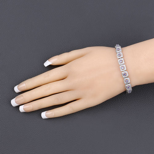 Pulsera de tanzanita genuina de 1,10 quilates en plata de ley 925