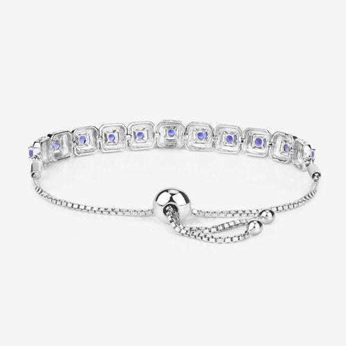 Pulsera de tanzanita genuina de 1,10 quilates en plata de ley 925