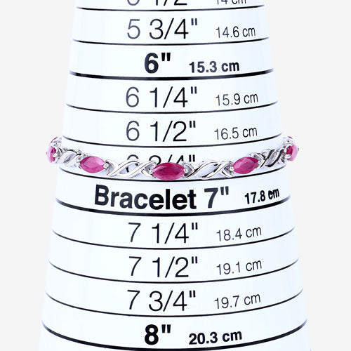 Pulsera de oro blanco de 10K con rubí genuino de 5,00 quilates