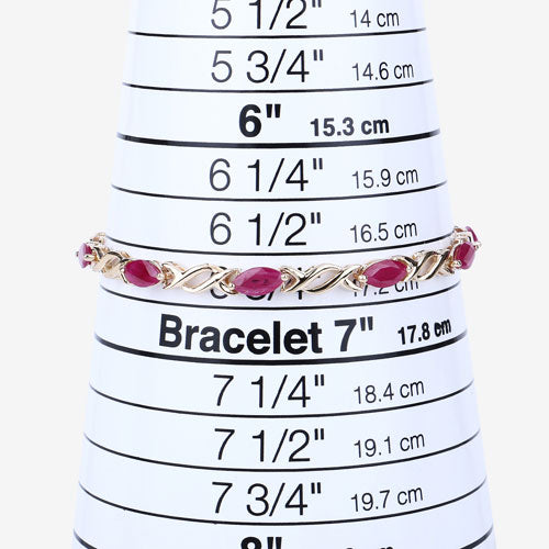 Pulsera de oro amarillo de 10K con rubí genuino de 5,00 quilates