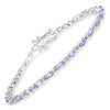 3.78 Carat Genuine Tanzanite .925 Sterling Silver Bracelet