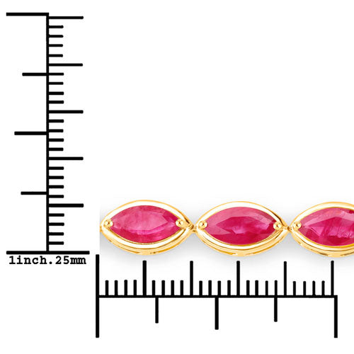 Pulsera de oro amarillo de 14K con rubí auténtico de 9.00 quilates