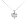 10K White Gold 1.0 Cttw Round-Cut and Princess-Cut Diamond Heart Shaped 18