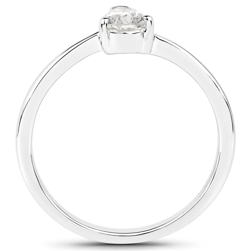 14K White Gold 0.50 Carat Genuine White Diamond Ring