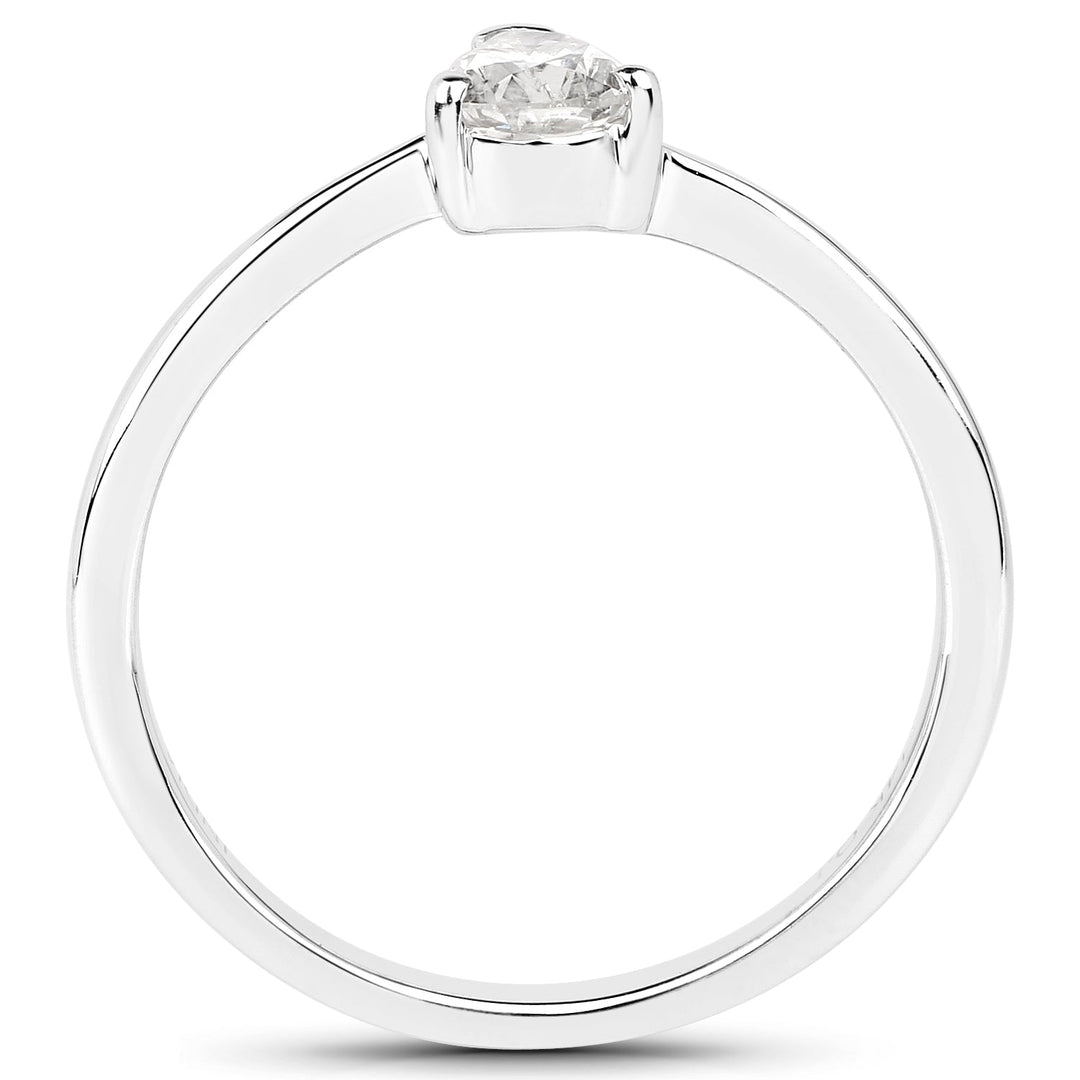 14K White Gold 0.50 Carat Genuine White Diamond Ring