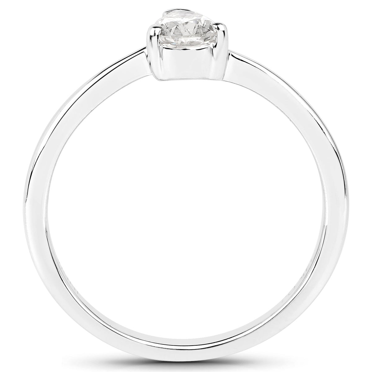 Anillo de oro blanco de 14 quilates con diamantes blancos genuinos de 0,50 quilates