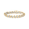 10K Yellow Gold 4.00 Cttw Round-Cut Diamond Floral Link 7.5