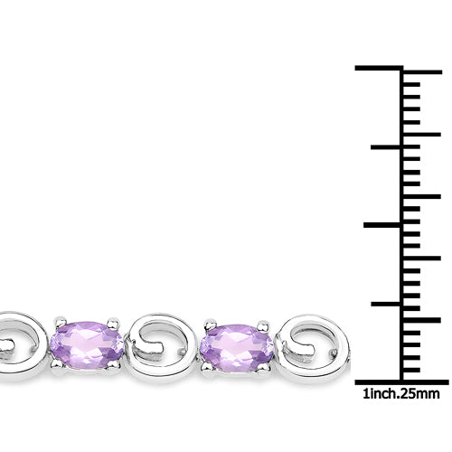 6.88 Carat Genuine Amethyst .925 Sterling Silver Bracelet - изображение 6 из 6