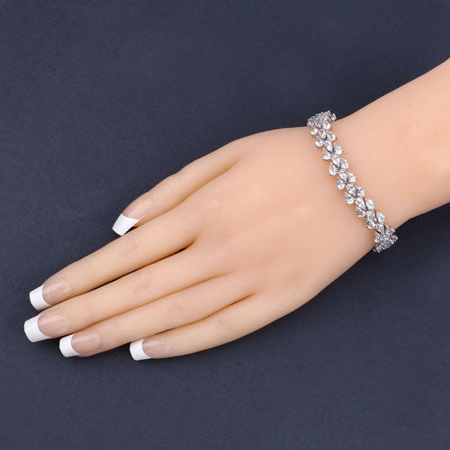 Pulsera de Plata de Ley 925 con Aguamarina Genuina de 14,11 Quilates