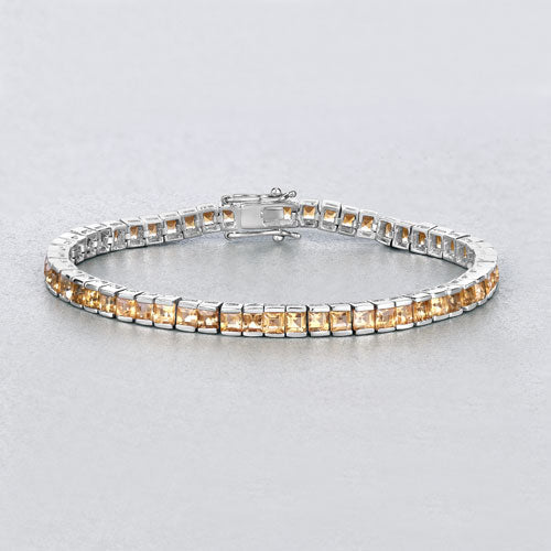 Pulsera de plata de ley .925 con citrino genuino de 8,25 quilates