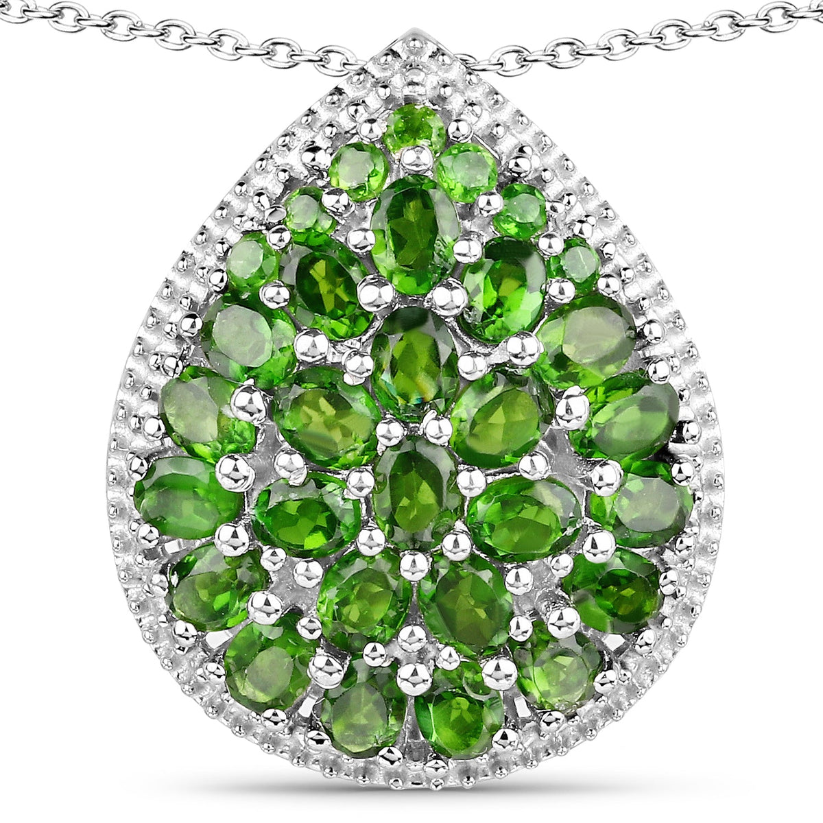 Colgante de plata esterlina .925 con diópsido de cromo genuino de 4.65 quilates