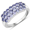 1.54 Carat Genuine Tanzanite .925 Sterling Silver Ring