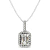 Halo Pendant With Emerald Center Diamond in 14k White Gold (1 1/5 cttw)