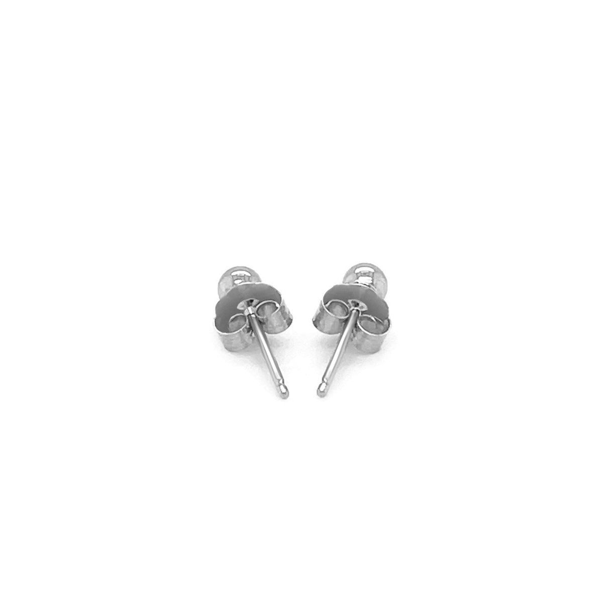 Pendientes de bola de oro blanco de 14k (3,0 mm)